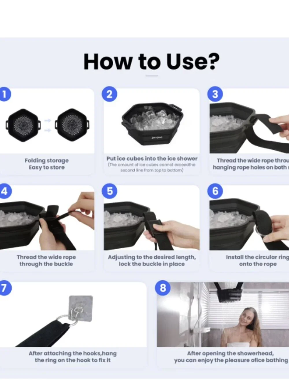 Bob and Brad Ice Bath Tub Cold Shower Chiller Combo Black IS-01